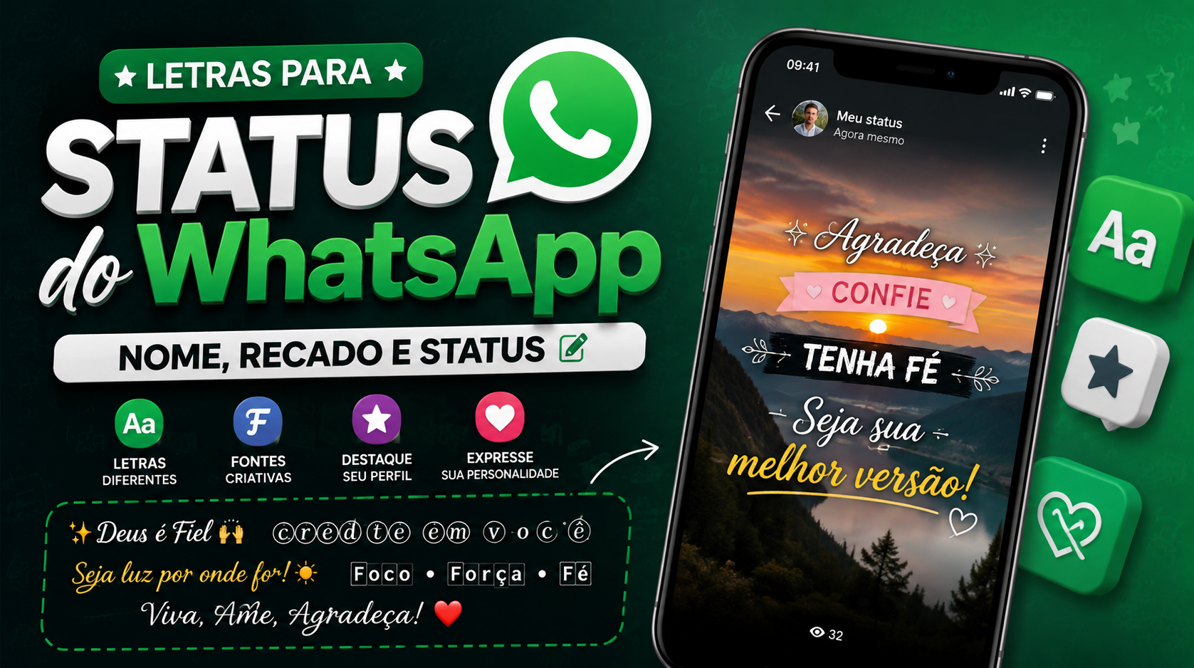 Letras para Status do WhatsApp