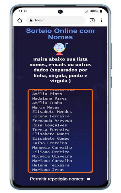 Sorteio online com Nomes | Simples Gratis.